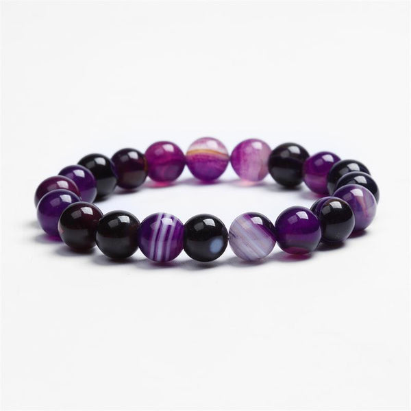 Purple jade chakra bracelet - Shungite Protection