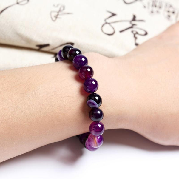 Purple jade chakra bracelet - Shungite Protection